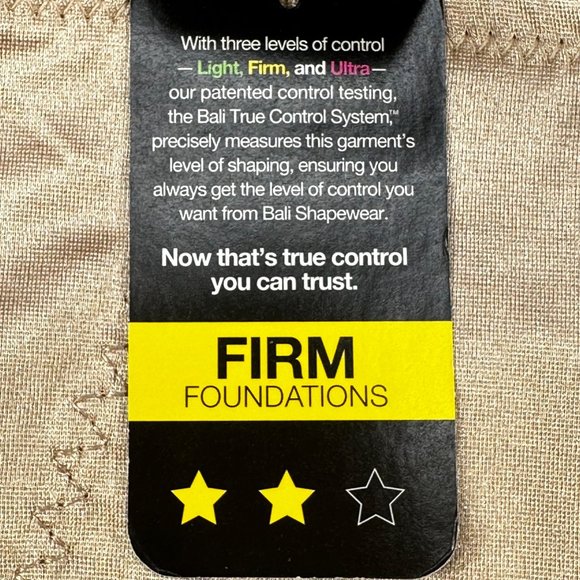 Bali Women's XL Panty Brief Shaper Firm Foundation True Control System Beige New - Picture 6 of 12